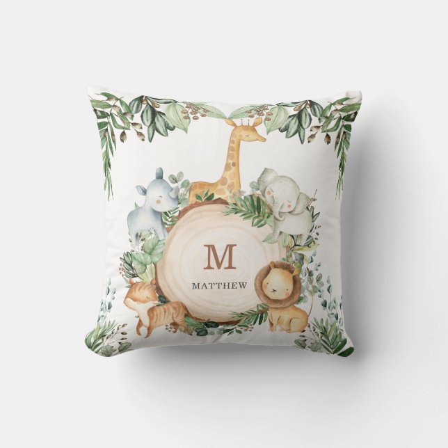 Almofada Animais Safari Selvagens Selvagens Selvagens Selva (Frente)