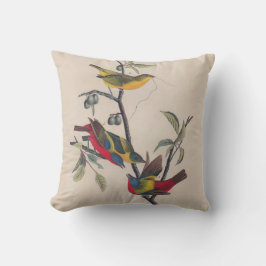 Almofada Animais Selvagens de Aves Pintadas com Audubon