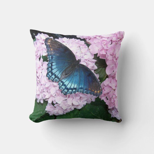 Almofada Animais selvagens florais das flores de borboleta (Frente)