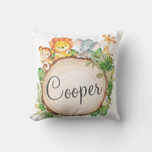 Almofada Animais Selvagens Safari Crianças Bebê Decor (Frente)