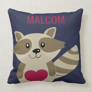 Almofada Animal bonito da floresta do guaxinim dos miúdos