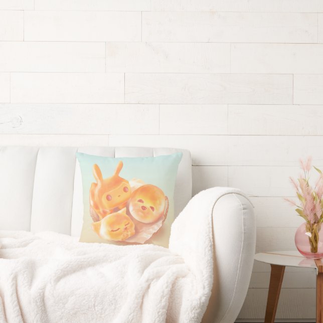 Almofada Animal Bread Basket: Smiling Bichon, Bunny & Cat (Sofá)