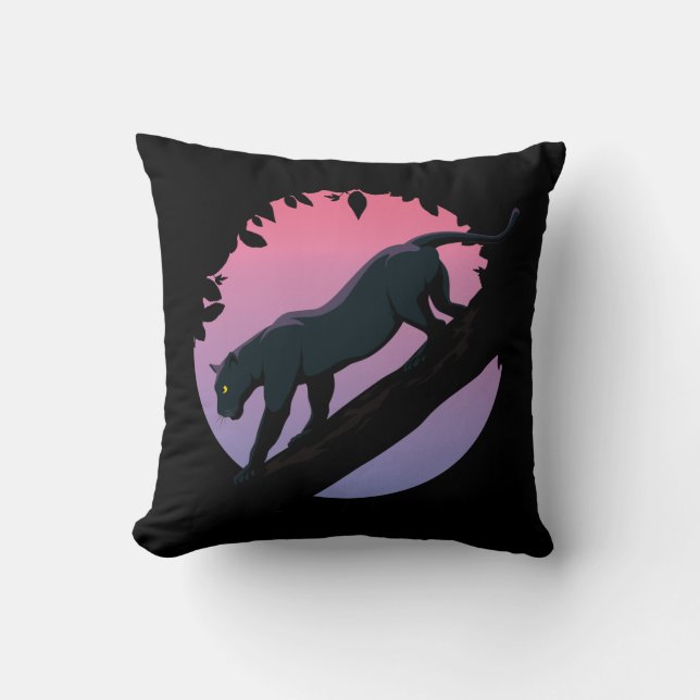 Almofada Animal da selva de pântano preto (Frente)