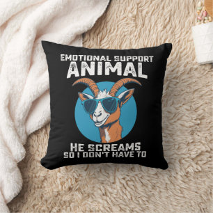 Almofada Animal de Apoio Emocional Bode Ele Grita Então Eu 