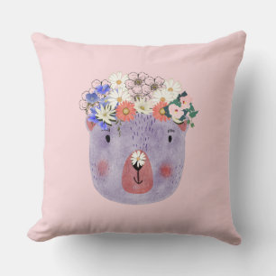 Almofada Animal selvagem fofo cor-de-rosa feminino com berç