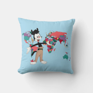 Almofada Animaniacs Gráfico do Mapa Mundial de Yakko