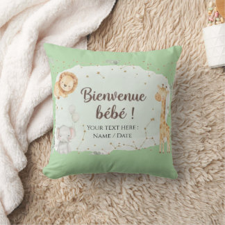 Almofada Animaux de la Savane Aquarelle - Bienvenue Bébé
