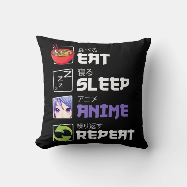 Almofada Anime animado comendo sono repita anime presente n (Frente)