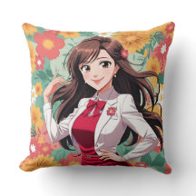 Anime bonito com fundo plano impresso