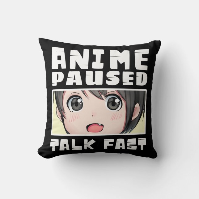 Almofada anime pausado fale rápido (Frente)
