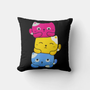 Almofada Animes de Gato Kawaii, Pansexuais, Arte, Orgulho P