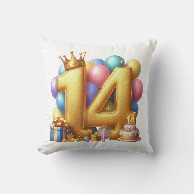 Almofada Aniversário de 14 anos de ouro (Frente)