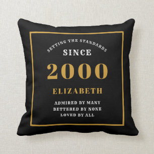 Almofada Aniversário de 21 anos Elegante Personalizado Pret