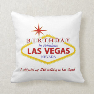 Almofada Aniversário de 21 anos no travesseiro de Las Vega