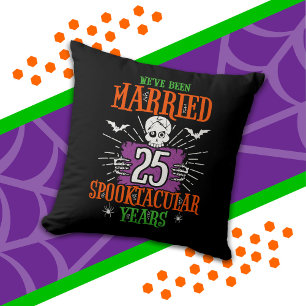 Almofada Aniversário de 25 anos de casamento Halloween Spoo