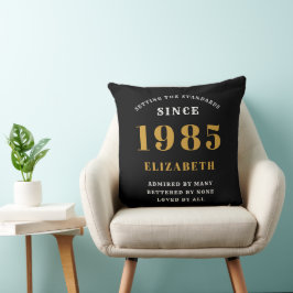 Almofada aniversário de 40 anos 1985 Personalizada da Doura