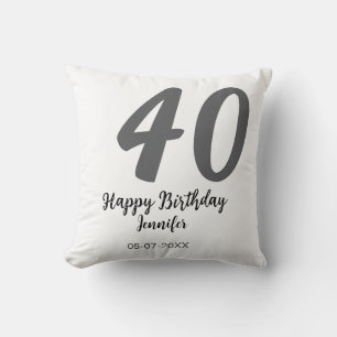 Almofada aniversário de 40 anos adiciona nome data ano mode