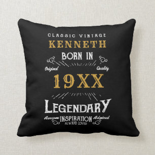 Almofada aniversário de 40 anos Vintage Black Dourado Add N