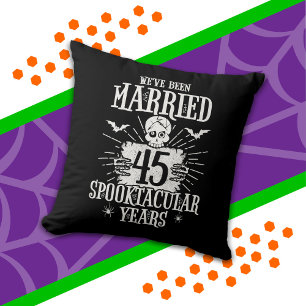 Almofada Aniversário de 45 anos de casamento Halloween Spoo