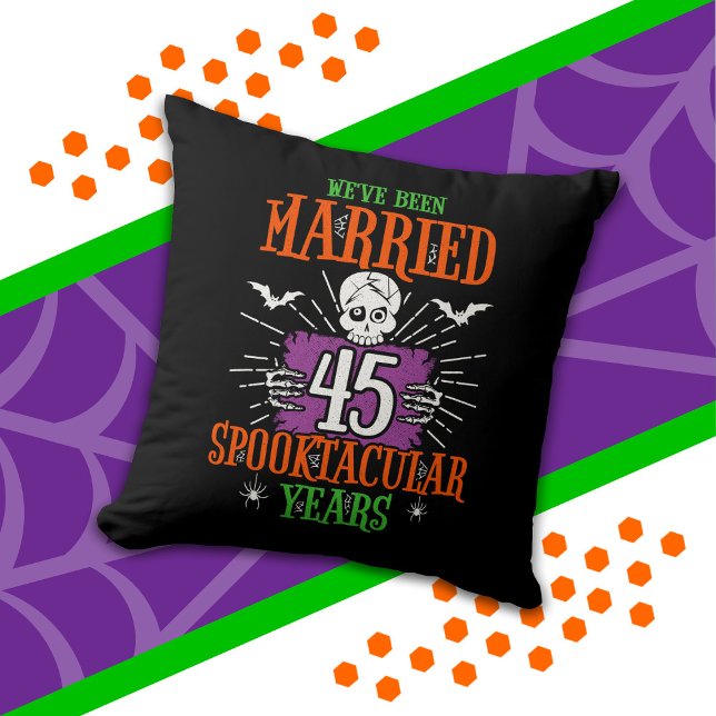 Almofada Aniversário de 45 anos de casamento Halloween Spoo (Criador carregado)