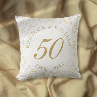 Almofada Aniversário de 50 anos de Casamento Confete de Pó