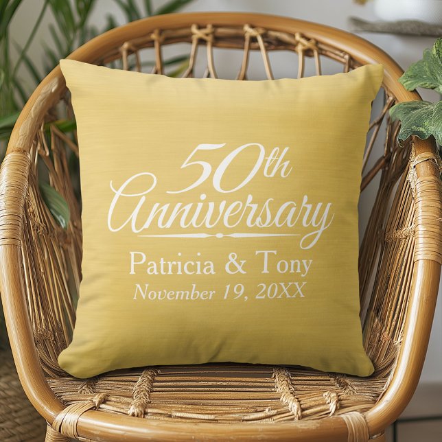 Almofada Aniversário de 50 anos de Casamento Personalizado  (Custom Anniversary Pillow)