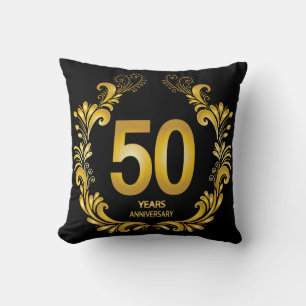 Almofada Aniversário de 50 Anos Dourado Brilhante