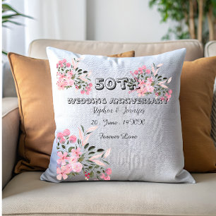 Almofada Aniversário de 50 anos personalizado Bodas de Ouro