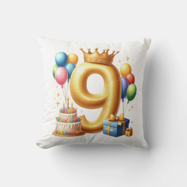 Almofada Aniversário de 9 anos de ouro (Frente)