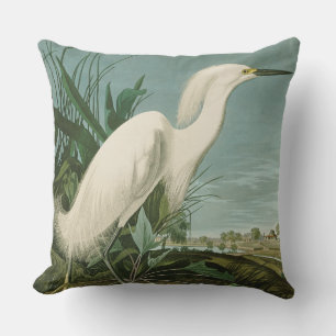 Almofada Aniversário de Ave-de-Egrete Branca de Audubon Sno