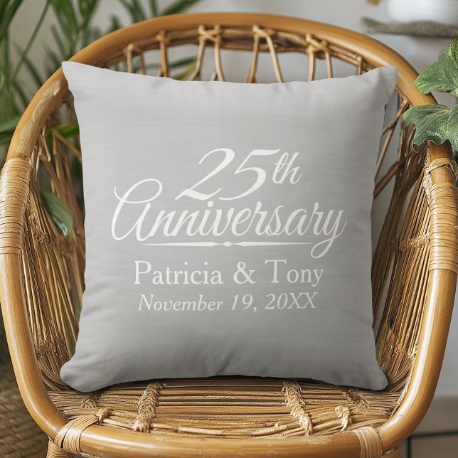Almofada Aniversário de Casamento de 25 Personalizado (Custom Anniversary Pillow)