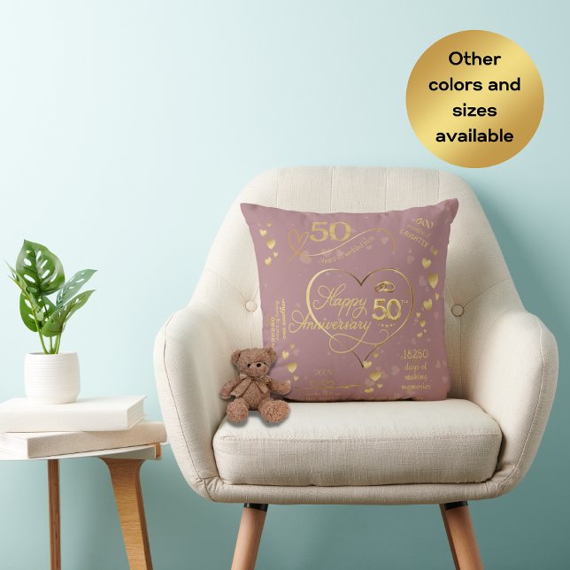 Almofada Aniversário de Casamento de 50 anos Personalizado (Criador carregado)