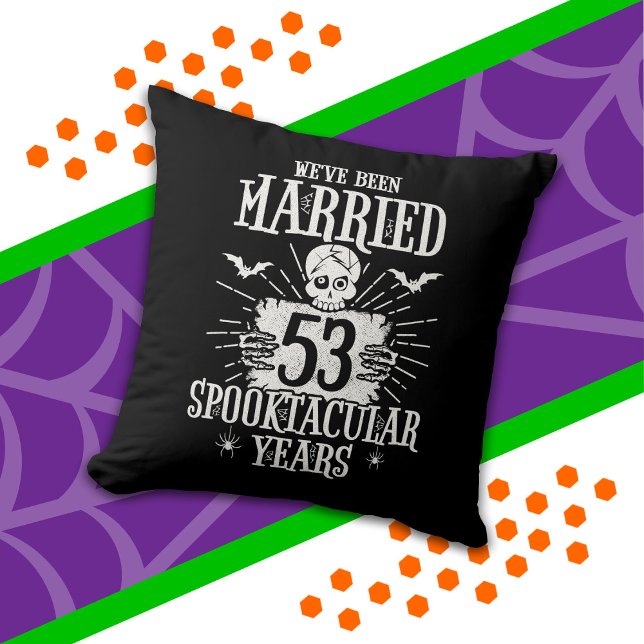 Almofada Aniversário de Casamento de 53 anos Halloween Spoo (Criador carregado)