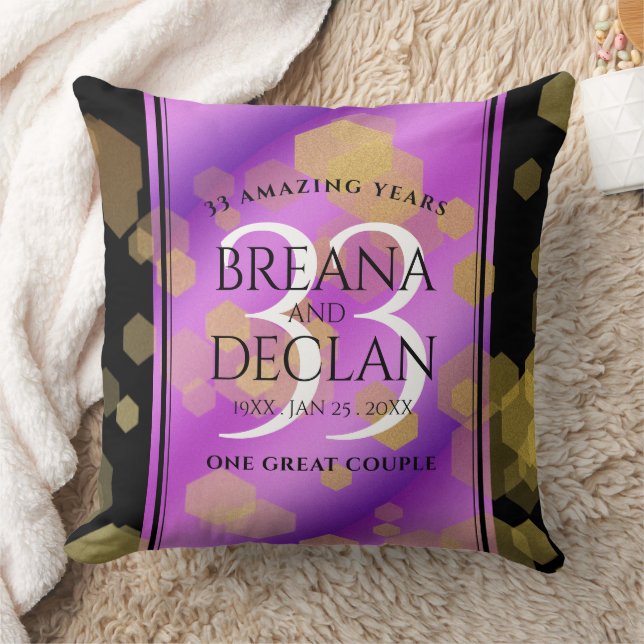 Almofada Aniversário de Casamento de Ametist Elegante 33 (Cobertor)