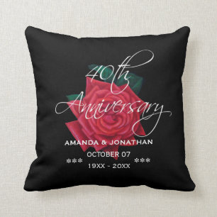 Almofada Aniversário de Casamento de Rubi 40 anos Rosa Verm