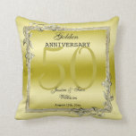 Almofada Aniversário de Casamento do Ouro Dourado Gem & Gli<br><div class="desc">Glamorosa e elegante travesseiro decorativo de aniversário de casamento do Ouro 50º com joias de pedra dourada na moda e decorações de canto e estrutura de borda brilhante colorida. Uma design romântica para sua celebração. Todo texto, fonte e cor da fonte são totalmente personalizáveis para atender às suas necessidades. Se...</div>