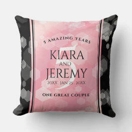 Almofada Aniversário de Casamento Elegante 5 Rosa Quartz