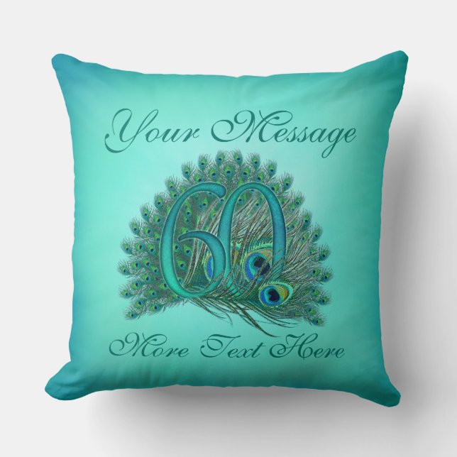 Almofada Aniversário ou aniversário personalizado do texto (Frente)