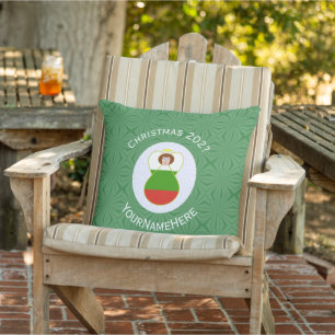 Almofada Anjo búlgaro Bandeira de Natal Personalizada