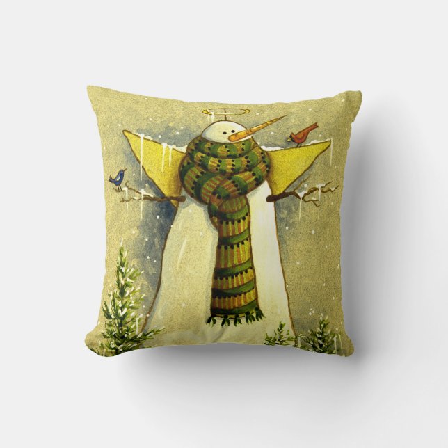 Almofada Anjo da neve 4894 & Natal dos pássaros (Frente)