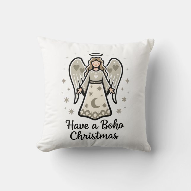 Almofada Anjo de Natal Boho (Frente)