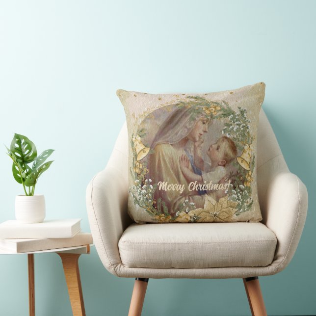 Almofada Anjo Natal Mãe e Criança (Cadeira)