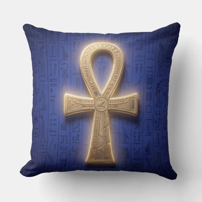 Almofada Ankh Symbol Bedeutung – Schlüssel des Lebens (Frente)