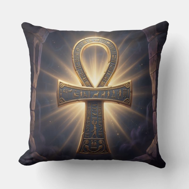 Almofada Ankh Symbol Bedeutung – Schlüssel des Lebens´12 (Frente)