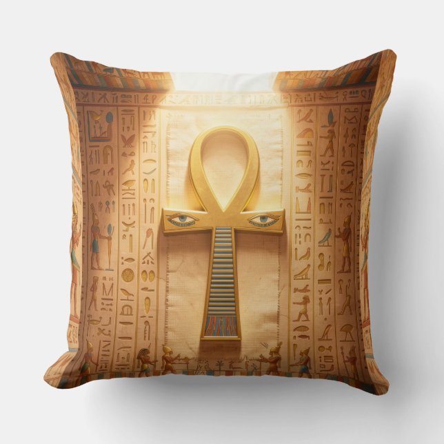 Almofada Ankh Symbol Bedeutung – Schlüssel des Lebens´9 (Frente)