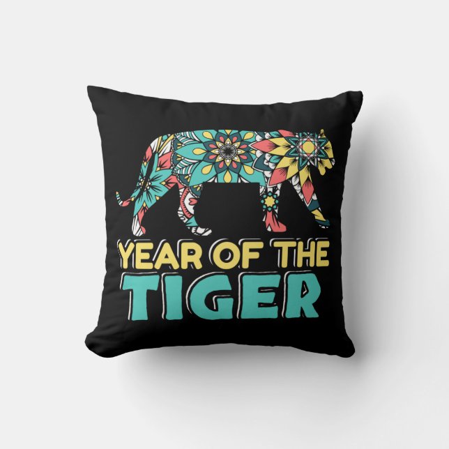 Almofada Ano Chinês do Tigre - Mandala (Frente)