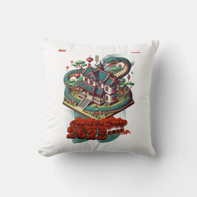 Almofada Ano da Cobra: Ano Novo Chinês 2025 #01 (Frente)