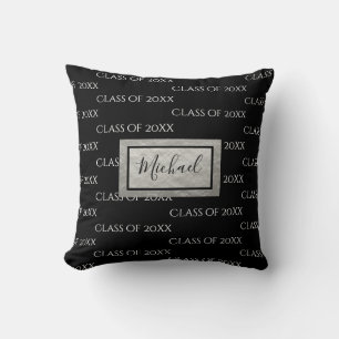 Almofada Ano de Graduação Nome Classe de Script Preto Bra