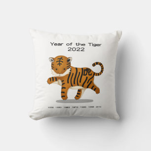 Almofada Ano do Tigre 2022 Fofo Zodíaco Chinês