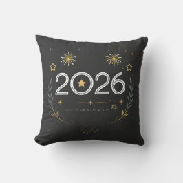Almofada Ano Novo 2026 Fogos de Artifício Dourados “Novo An